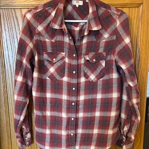 Levi's Burgundy Plaid Long Sleeve Shirt